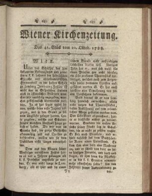 Das 41. Stück vom 10. Oktob. 1788.