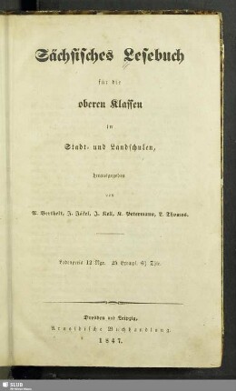 Sächsisches Lesebuch für die oberen Klassen der Volksschule