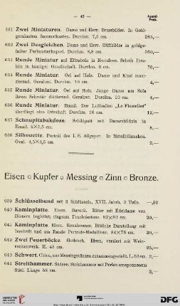 Eisen Kupfer Messing Zinn Bronze (Nr. 639-733)