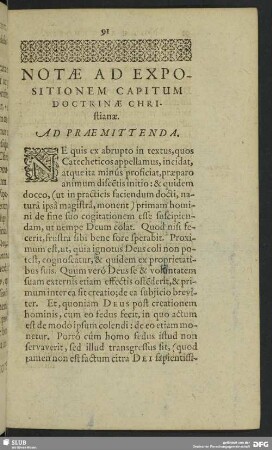 Notae Ad Expositionem Capitum Doctrinae Christianae