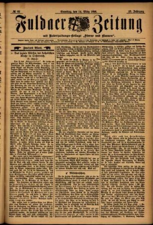Zweite Ausgabe vom Samstag, den 14. März 1896.