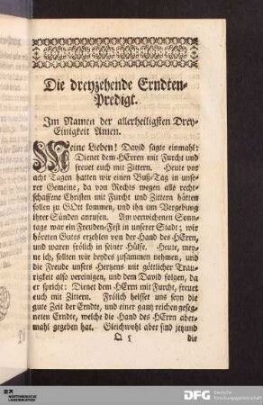 Die dreyzehende Erndten-Predigt