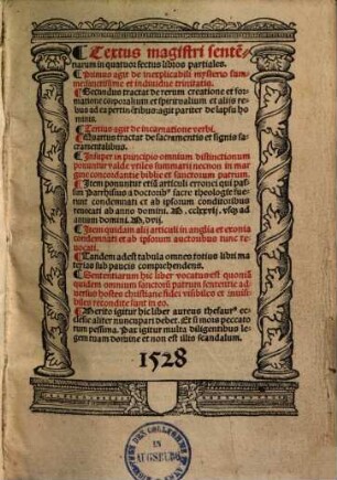 Textus magistri sententiarum : in quatuor sectus libros partiales