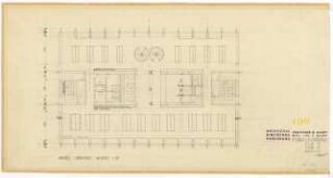Hochschulbibliothek, Karlsruhe Neubau: Grundriss 1.OG (Ausleihe), 1:100