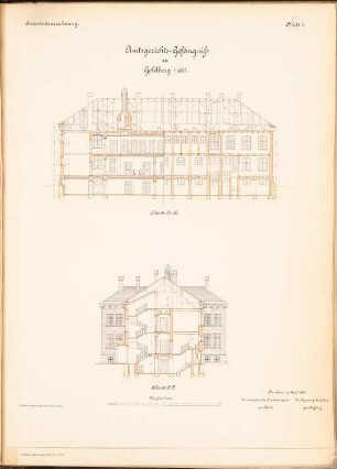 Amtsgericht und Gefängnis, Goldberg: Schnitt 1:100