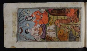 Illustration: Lailā bei Mağnūn in der Wildnis