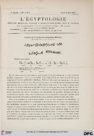 Heft 4 et 5 (Avril et Mai 1877)