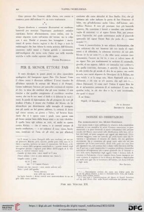 Notizie ed osservazione