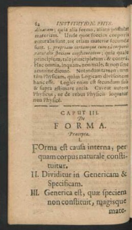 Caput III. De Forma.