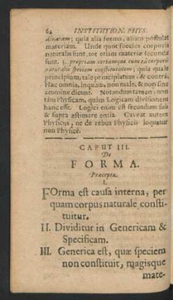 Caput III. De Forma.