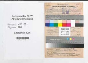 Entnazifizierung Karl Emmerich , geb. 07.11.1894 (Vertreter)