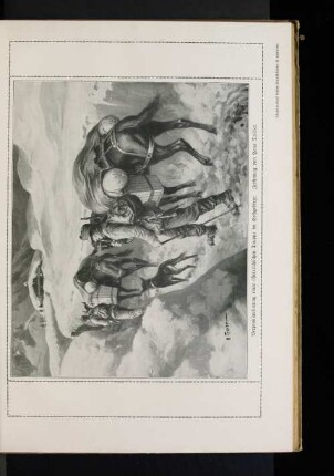 Verproviantierung einer österreichischen Truppe im Hochgebirge. Zeichnung von Hans Treiber.