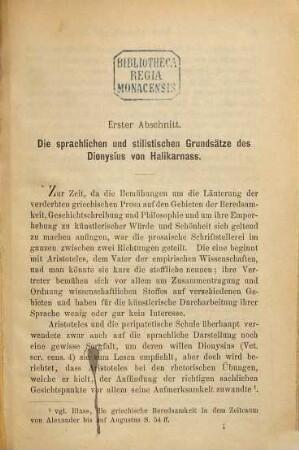 Der Atticismus in seinen Hauptvertretern : von Dionysius von Halikarnass bis auf den zweiten Philostratus, 1