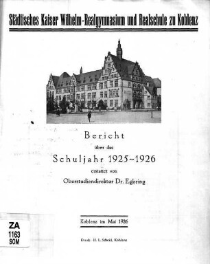 Bericht : über das Schuljahr ...