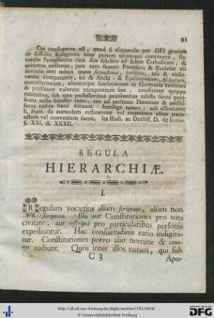 Regula Hierarchiae.