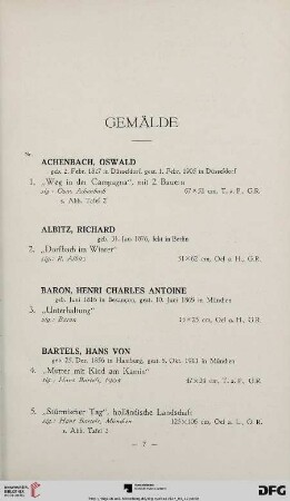 Gemälde (Nr. 1-118)