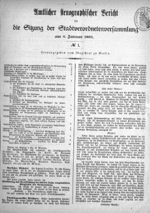 No. 1, 6. Januar 1910