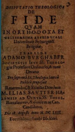 Disp. theol. de fide
