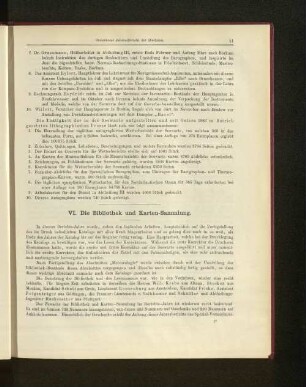 VI. Die Bibliothek und Karten-Sammlung.