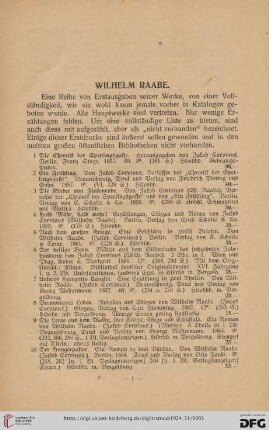 Wilhelm Raabe (Nr. 1 - 43)
