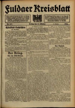 Ausgabe vom Freitag, den 23. Oktober 1914.