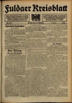 Ausgabe vom Freitag, den 23. Oktober 1914.
