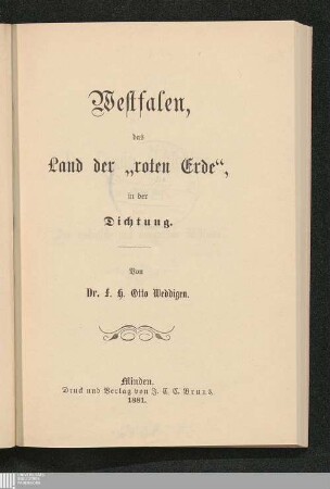 Westfalen, das Land der "roten Erde", in der Dichtung