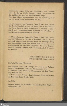Weiterführende Und Ergänzende Literatur
