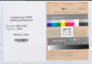 Entnazifizierung Hans Menzel, geb. 09.05.1902 (Bankangest.)