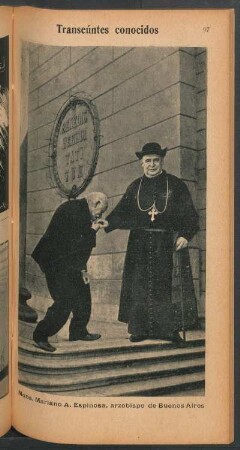Mons. Mariano A. Espinosa, arzobispo de Buenos Aires - [Retrato] : Transeúntes conocidos