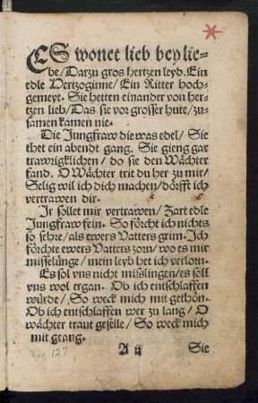 ES wonet lieb bey lie=||be/ Darzu gros hertzen leyd.