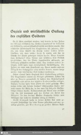 Soziale und wirtschaftliche Stellung des englischen Soldaten