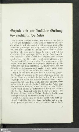 Soziale und wirtschaftliche Stellung des englischen Soldaten