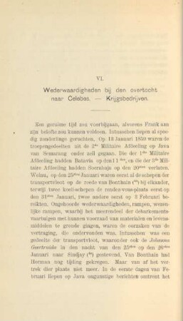 VI. Wederwaardigheden bij den overtocht naar Celebes. - Krijgsbedrijven