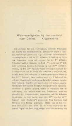 VI. Wederwaardigheden bij den overtocht naar Celebes. - Krijgsbedrijven