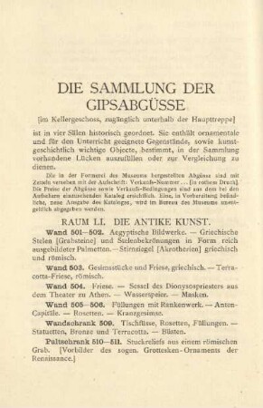 Die Sammlung der Gipsabgüsse
