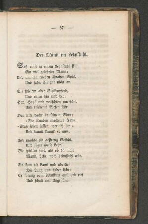 Der Mann im Lehnstuhl.