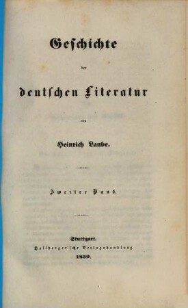 Geschichte der deutschen Literatur, 2