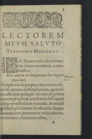 Lectorem meum Saluto