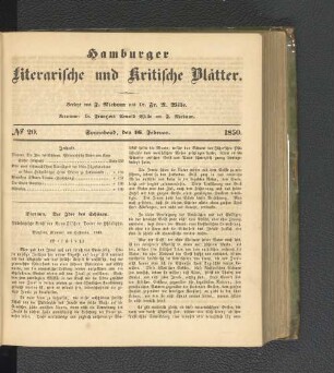 No. 20. 16. Februar 1850
