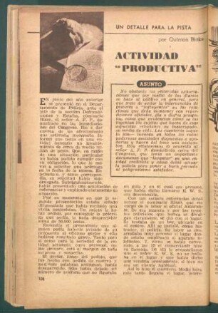 Actividad "productiva" : Un detalle para la pista