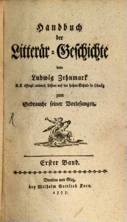 Handbuch der Litterär-Geschichte. 1