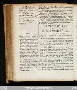 Articulus XXX. ... De Sacramentis in genere.
