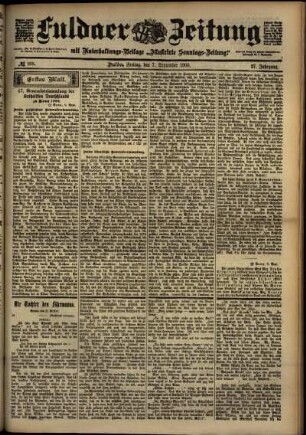 Erste Ausgabe vom Freitag, den 07. September 1900.