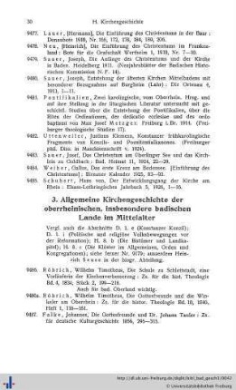 3. Allgemeine Kirchengeschichte der oberrheinischen, insbesondere badischen Lande im Mittelalter.