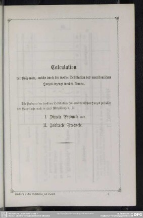 Calculation der Präparate, welche durch die trockne Destillation des amerikanischen Harzes erzeugt werden können