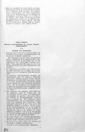 Dritter Abschnitt. Besondere Bauvorschriften für einzelne Bauteile. Schutzmaßregeln.