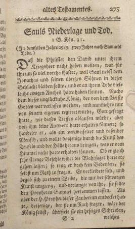 Sauls Niederlage und Tod. 1 B. Kön. 31.