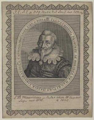 Bildnis des Mauritius Hassiae Landgravius