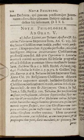 Notæ Philologicæ Ad Orat. V.